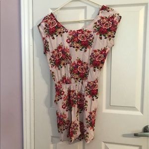 XS women’s open-back floral-printed romper